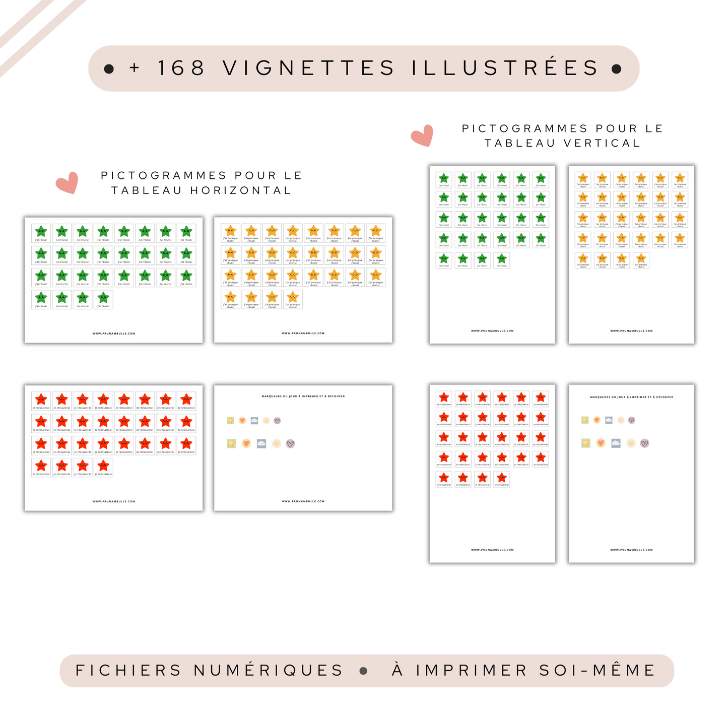 Tableaux pour arrêter la tétine enfant