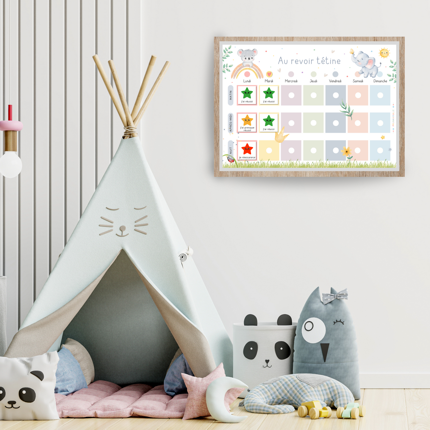 Tableaux pour arrêter la tétine enfant