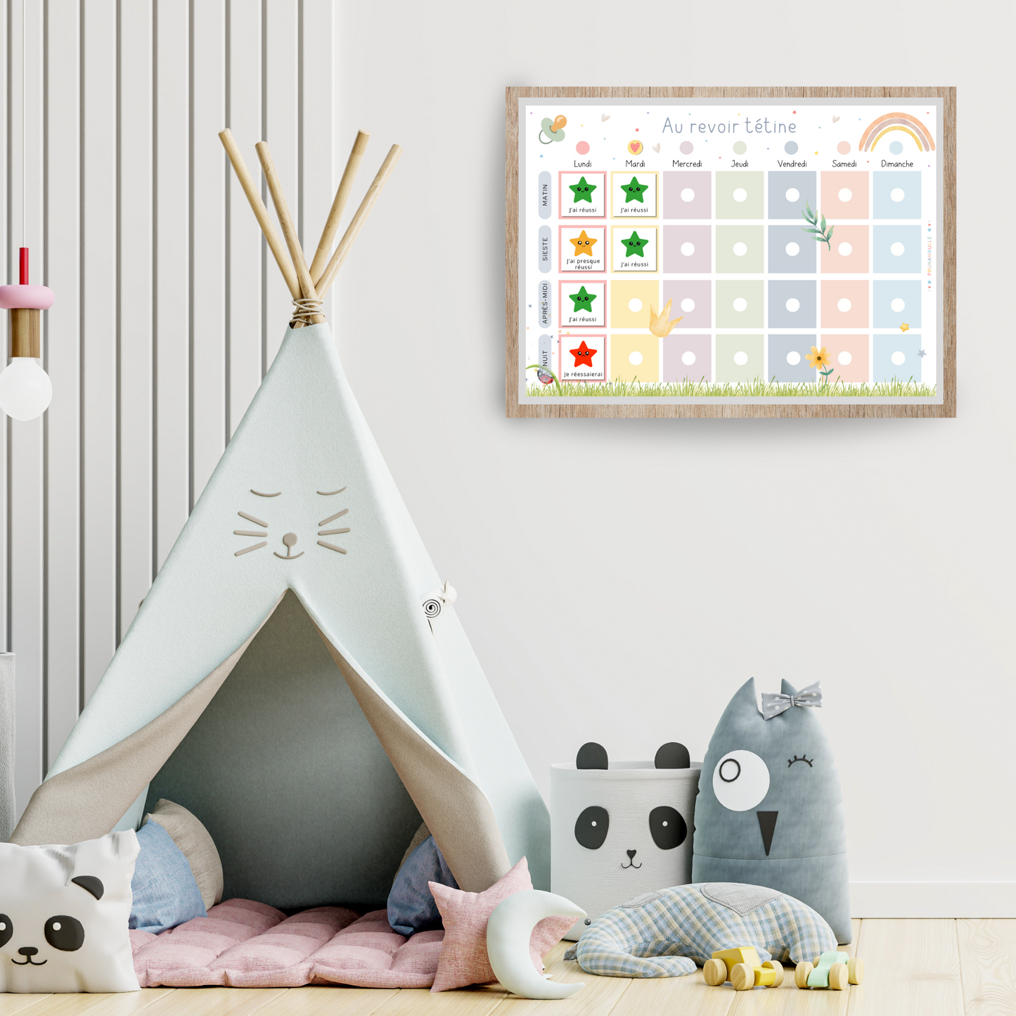 Tableaux pour arrêter la tétine enfant