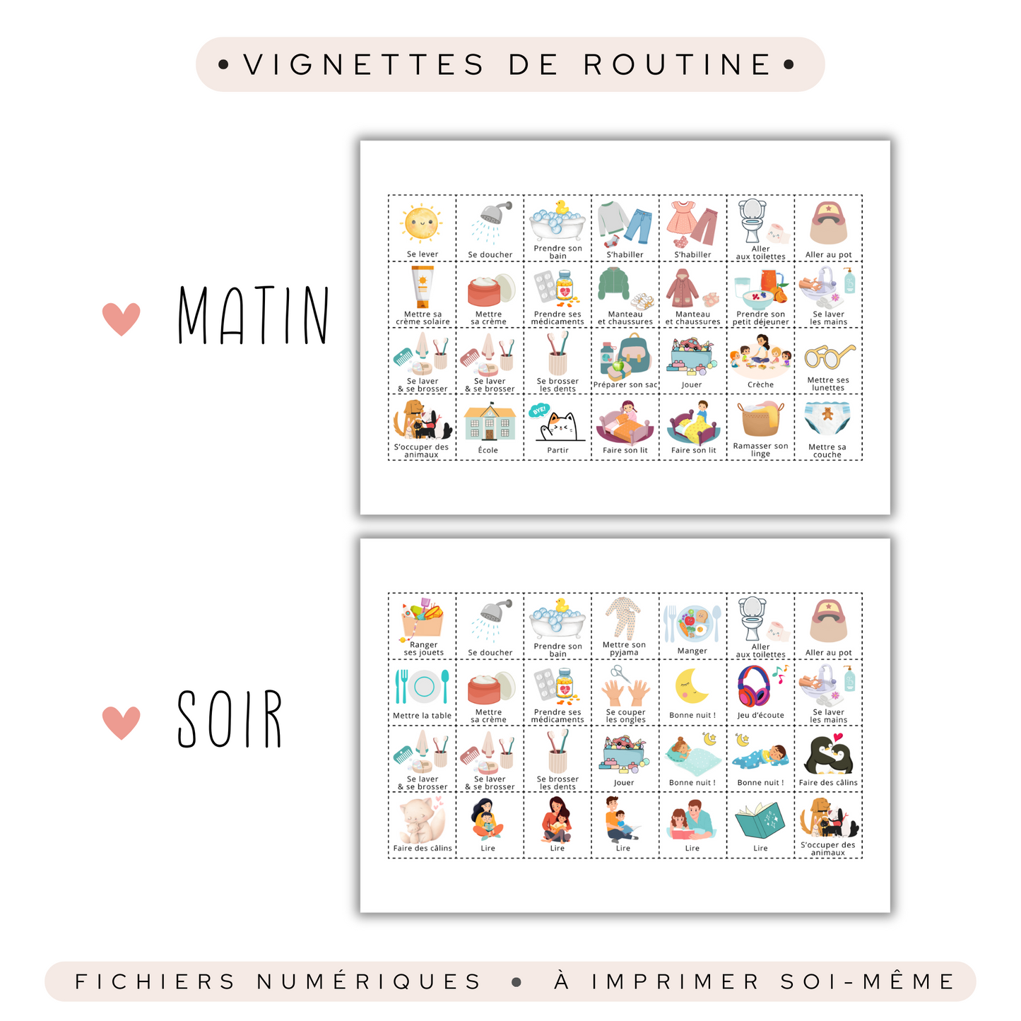 Routine enfant matin et soir