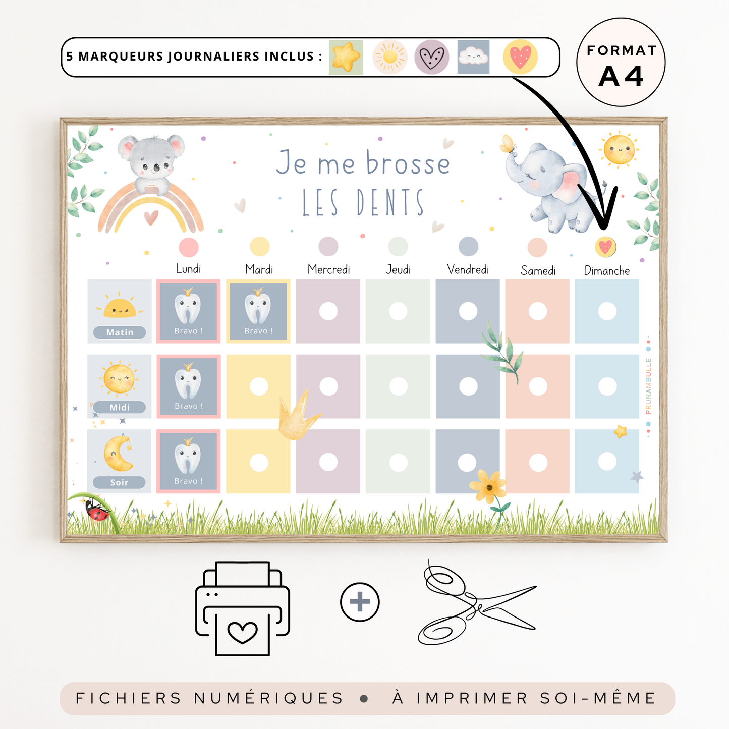 Tableau de motivation brossage de dents