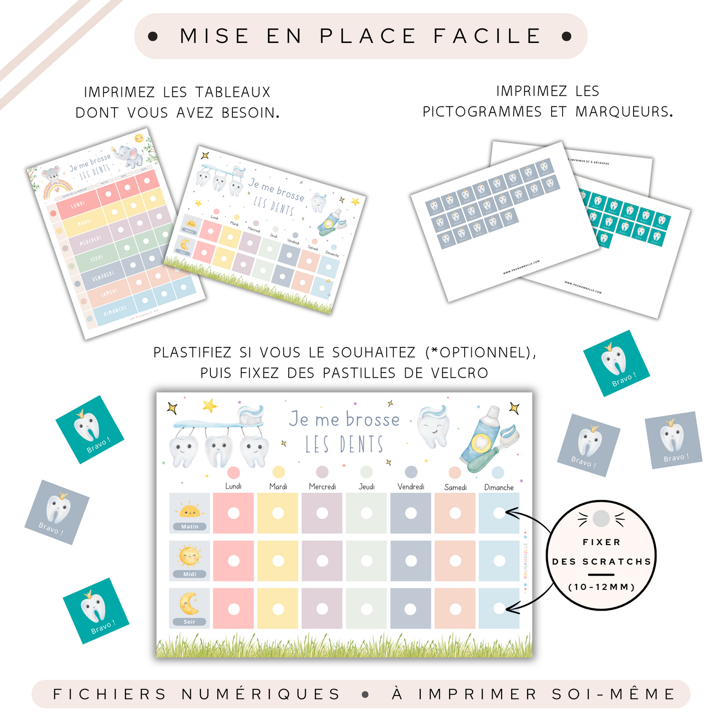 Tableau de motivation brossage de dents