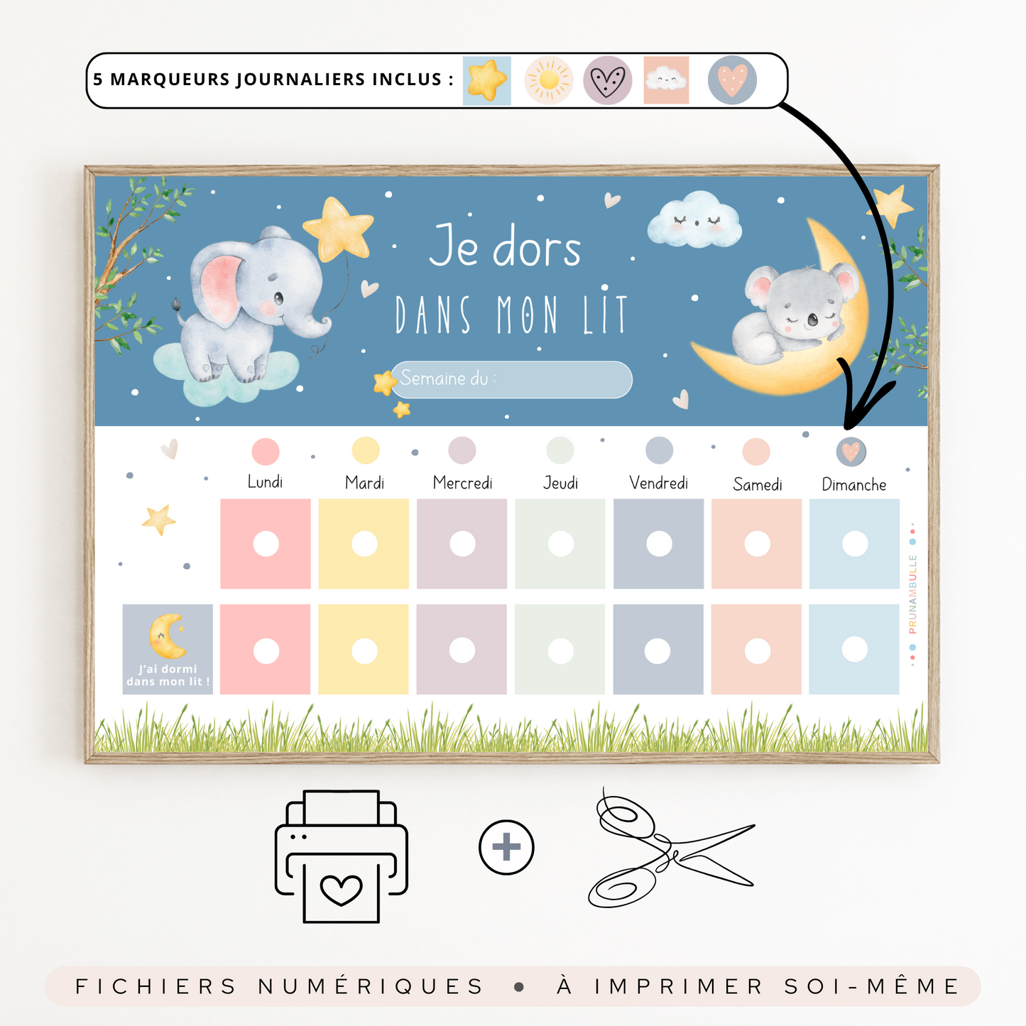 Tableaux "je dors dans mon lit"