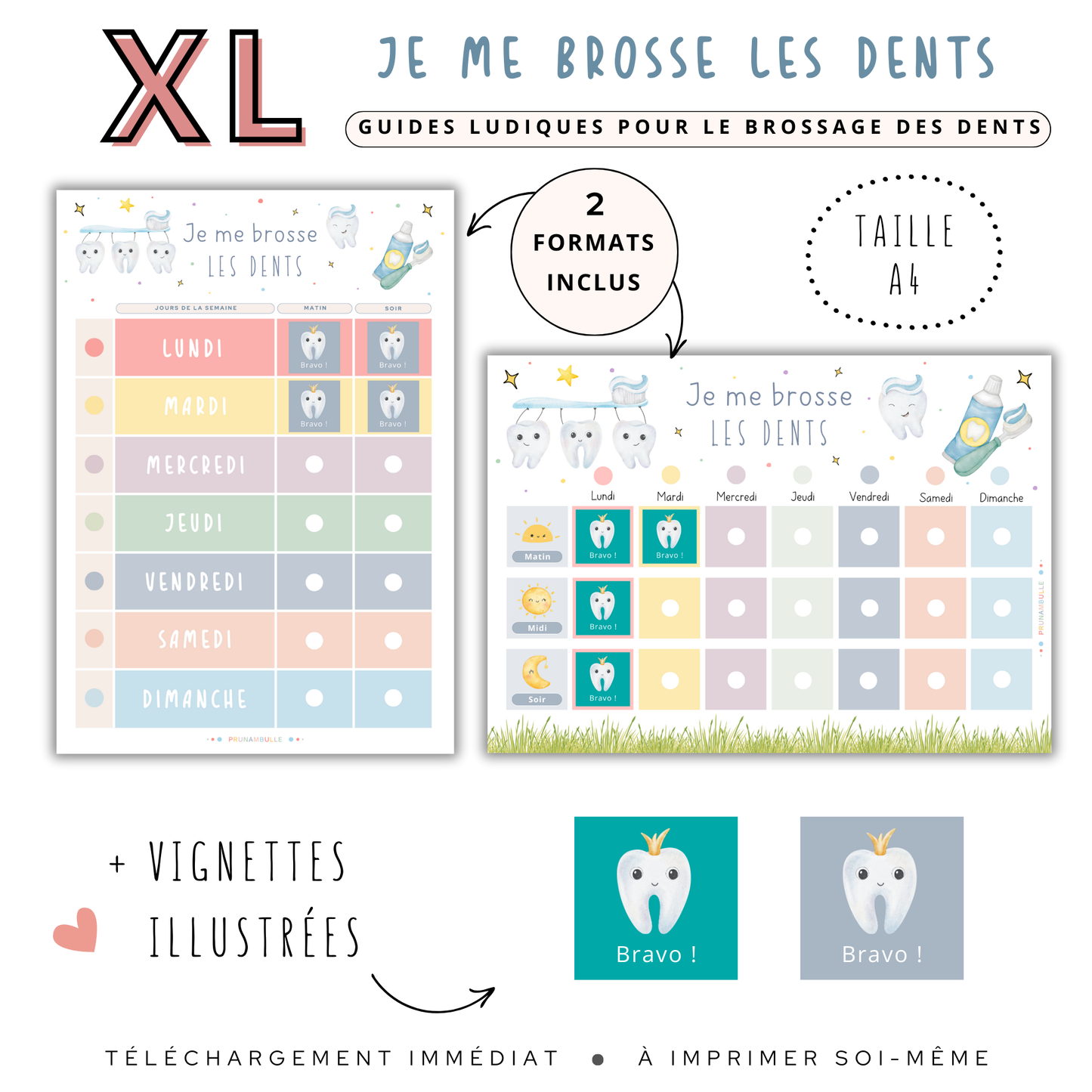Tableau de motivation brossage de dents