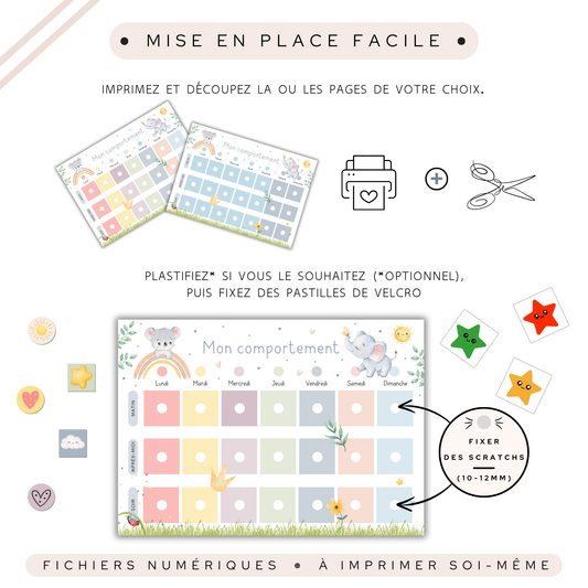 Tableau de comportement et motivation pour enfant