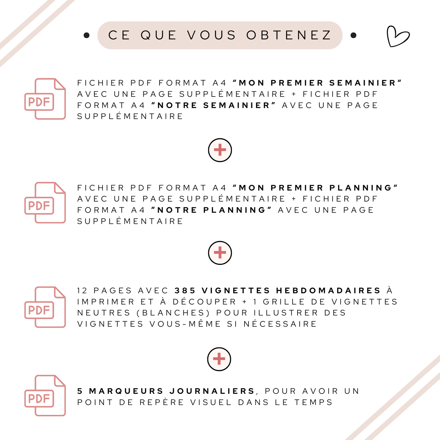 Semainier enfant, emploi du temps visuel