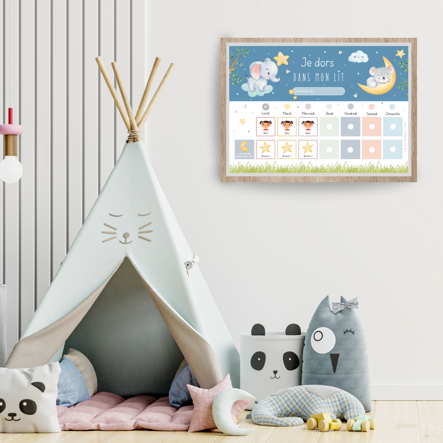 Tableaux "je dors dans mon lit"