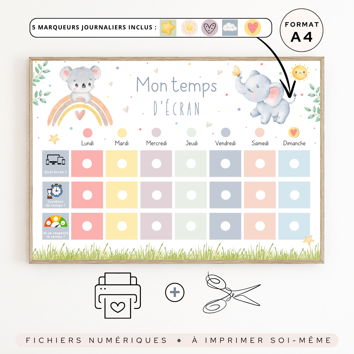 Tableau de gestion du temps d'écran pour enfant