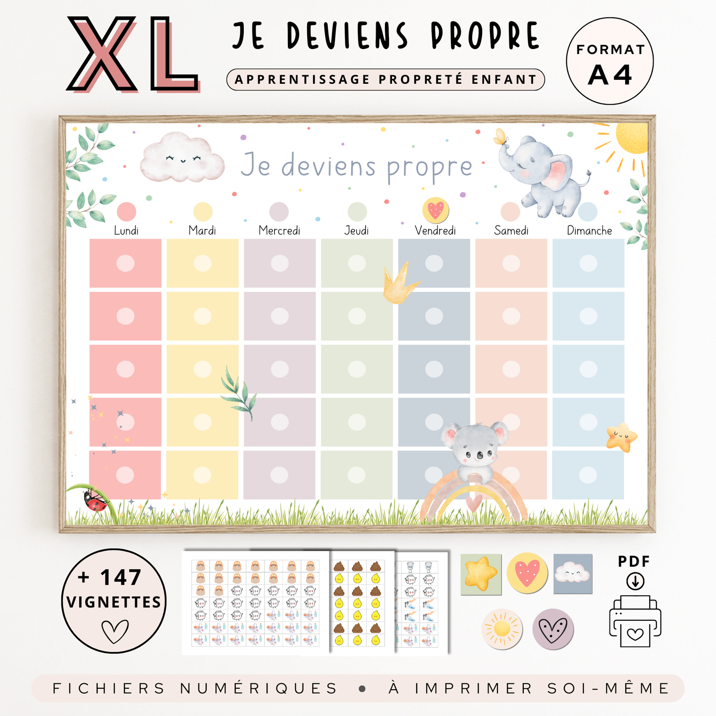 Tableau apprentissage propreté enfant