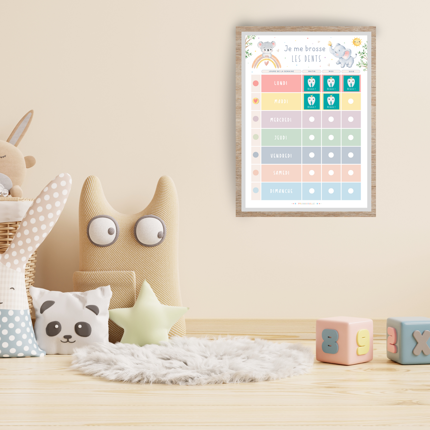 Tableau de motivation brossage de dents