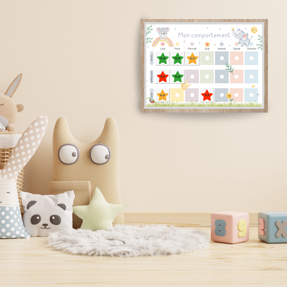 Tableau de comportement et motivation pour enfant – Prunambulle