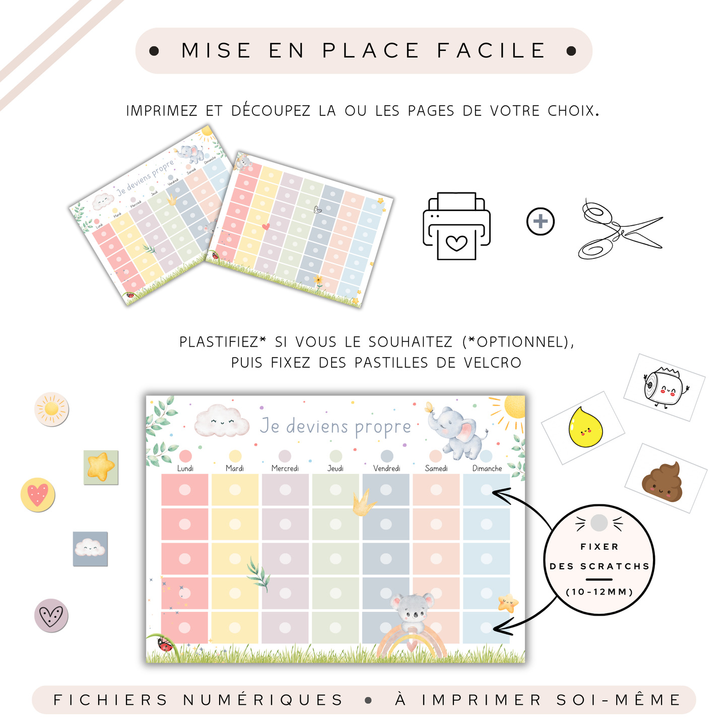 Tableau apprentissage propreté enfant