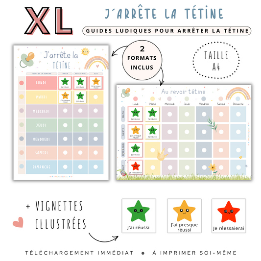Tableaux pour arrêter la tétine enfant