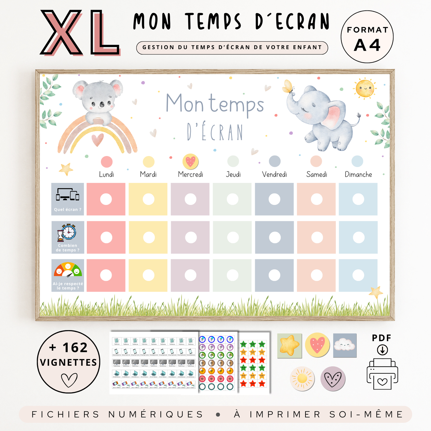 Tableau de gestion du temps d'écran pour enfant