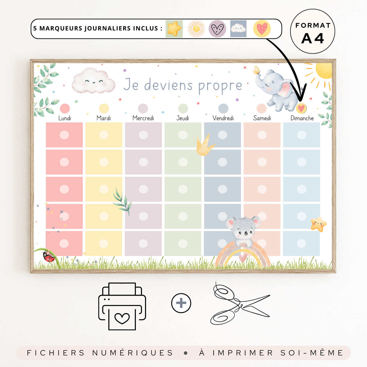 Tableau apprentissage propreté enfant